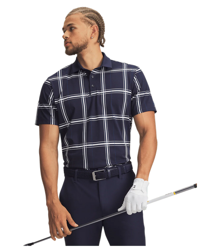 Under Armour Men's ArmourDry Printed Polo - Midnight Navy/White/Varsity Blue