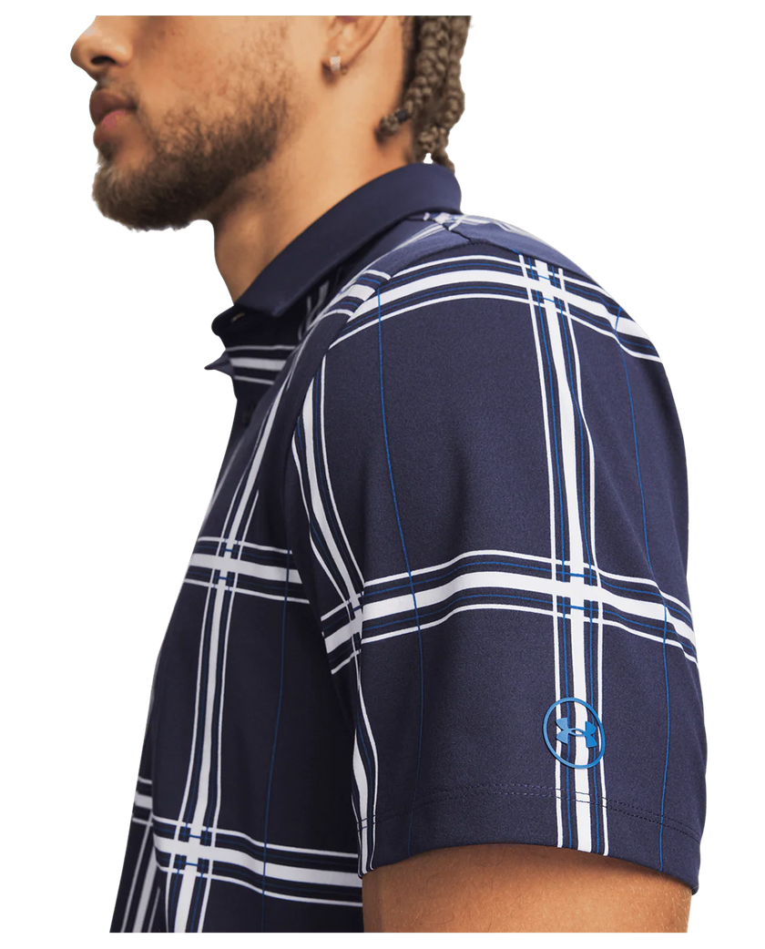 Under Armour Men's ArmourDry Printed Polo - Midnight Navy/White/Varsity Blue