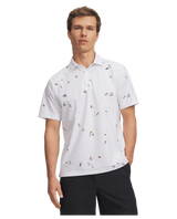 Under Armour Men's ArmourDry Printed Polo - White/Rack Green/Black