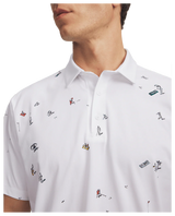 Under Armour Men's ArmourDry Printed Polo - White/Rack Green/Black