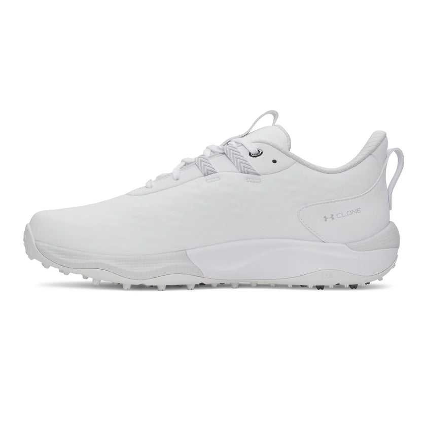 Under Armour Men's Drive Pro 2 Spikeless Golf Shoe - White/White/Metallic Silver