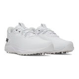 Under Armour Men's Drive Pro 2 Spikeless Golf Shoe - White/White/Metallic Silver