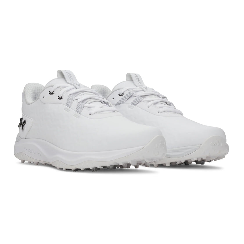 Under Armour Men's Drive Pro 2 Spikeless Golf Shoe - White/White/Metallic Silver