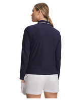 Under Armour Women's Drive Chill Long Sleeve Polo - Midnight Navy/White/Midnight Navy