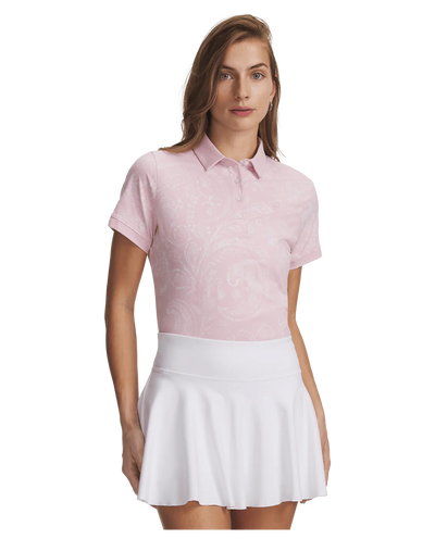 Under Armour Women's Drive Printed Polo - Prime Pink/White/Prime Pink