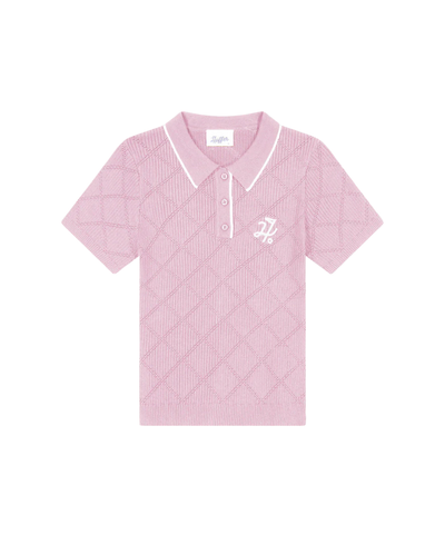 Huffer Golf Women's Diamond Knit Polo - Petal