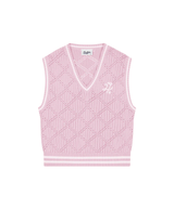 Huffer Golf Women's Diamond Crop Vest - Petal