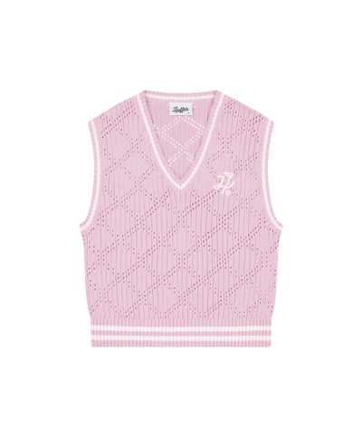 Huffer Golf Women's Diamond Crop Vest - Petal