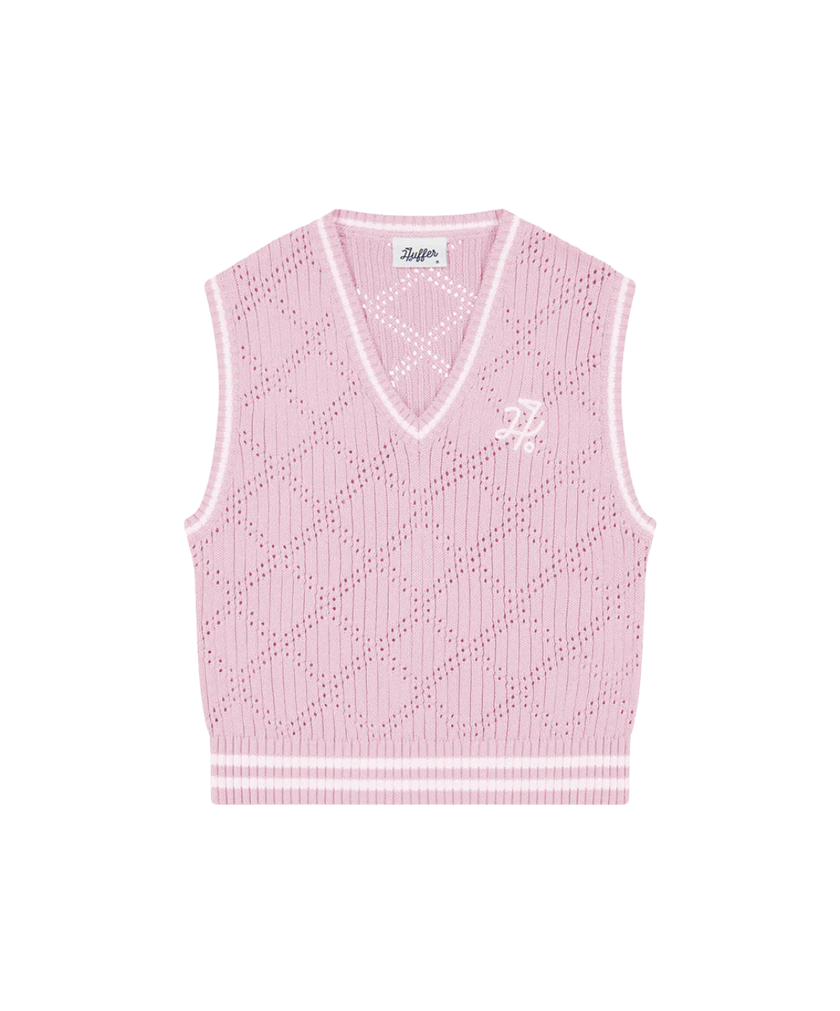 Huffer Golf Women's Diamond Crop Vest - Petal