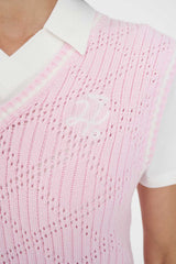 Huffer Golf Women's Diamond Crop Vest - Petal