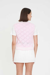 Huffer Golf Women's Diamond Crop Vest - Petal