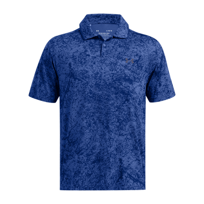 2024 Under Armour Men's Iso-Chill Geo Scatter Polo - Tech Blue/Midnight Navy