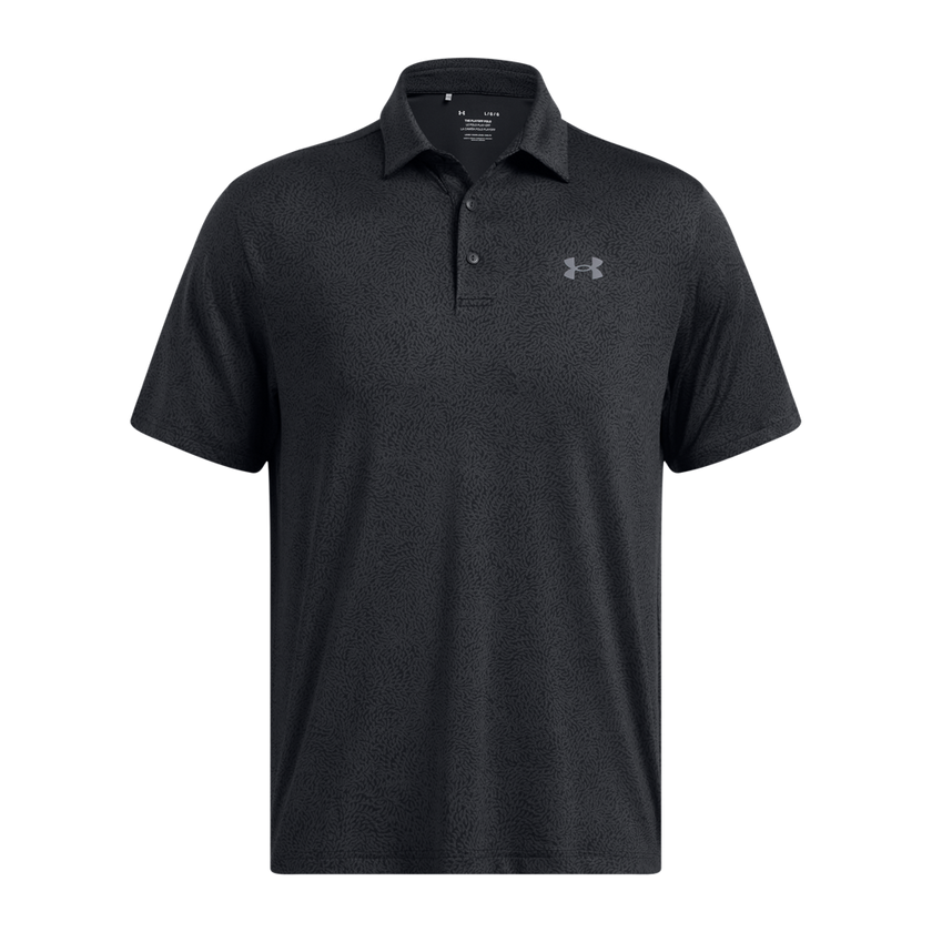 2024 Under Armour Men's Playoff Polo 3.0 Print - Black/Anthracite/Anthracite