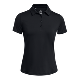 2024 Under Armour Women's Playoff Short Sleeve Polo - Black/Black/Halo Grey