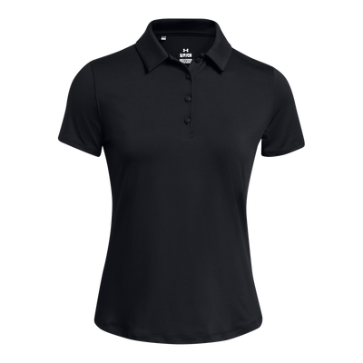 2024 Under Armour Women's Playoff Short Sleeve Polo - Black/Black/Halo Grey