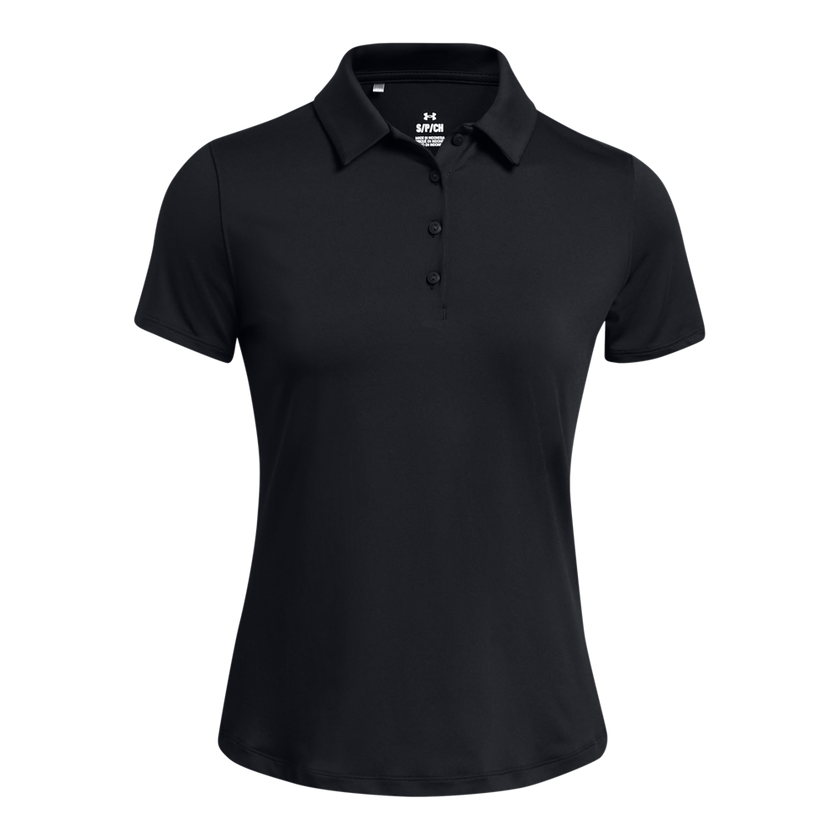 2024 Under Armour Women's Playoff Short Sleeve Polo - Black/Black/Halo Grey