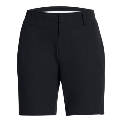 2024 Under Armour Women's Drive 7 Inch Shorts - Black/Metallic Silver