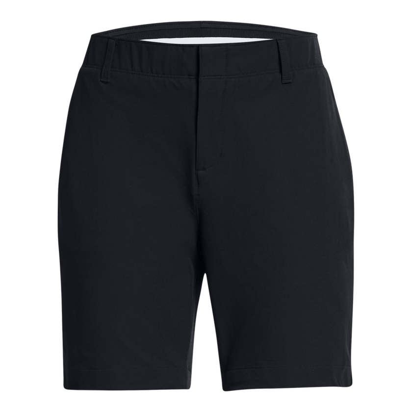 2024 Under Armour Women's Drive 7 Inch Shorts - Black/Metallic Silver