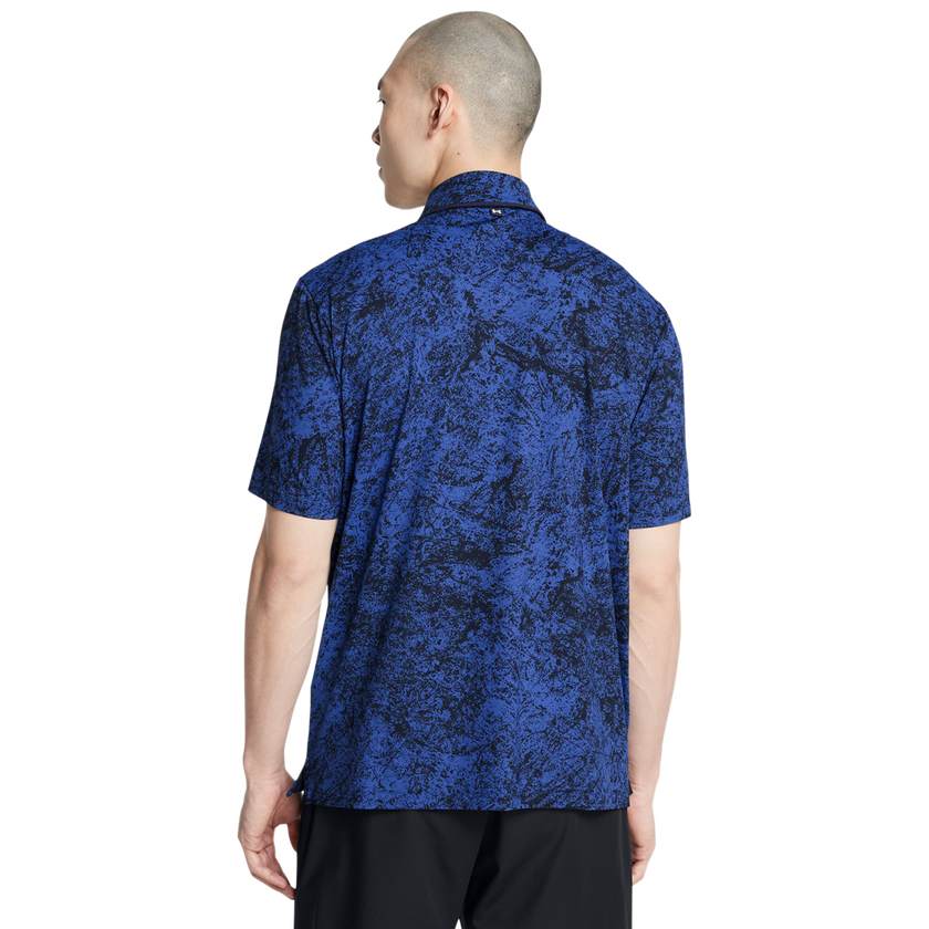 2024 Under Armour Men's Iso-Chill Geo Scatter Polo - Tech Blue/Midnight Navy