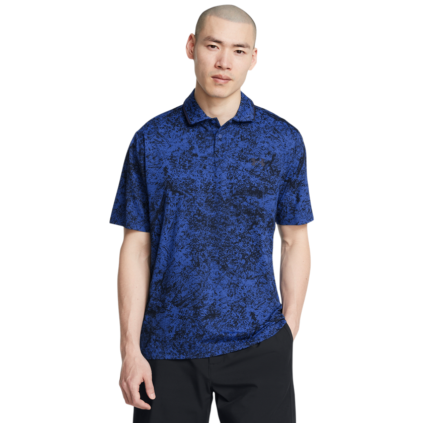 2024 Under Armour Men's Iso-Chill Geo Scatter Polo - Tech Blue/Midnight Navy