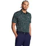 2025 Under Armour Playoff 3.0 Printed Polo - Midnight Navy/Forest Green/Tetra Grey