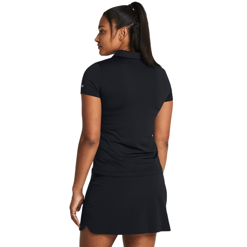 2024 Under Armour Women's Playoff Short Sleeve Polo - Black/Black/Halo Grey