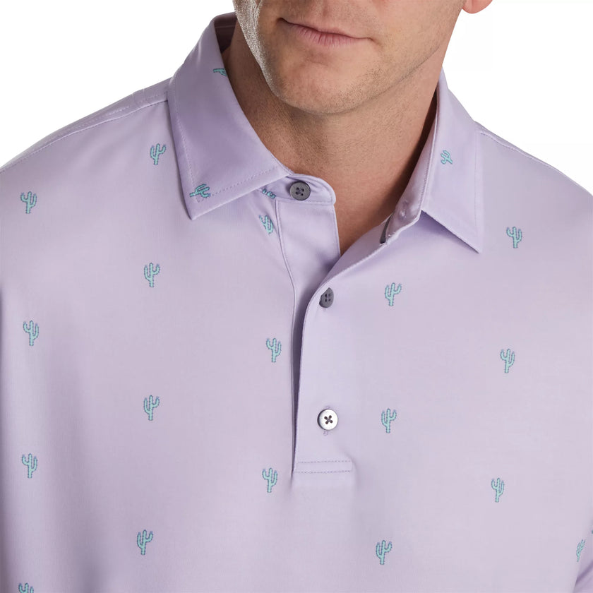 2023 FJ Mens Cactus Prnt Lisle Polo