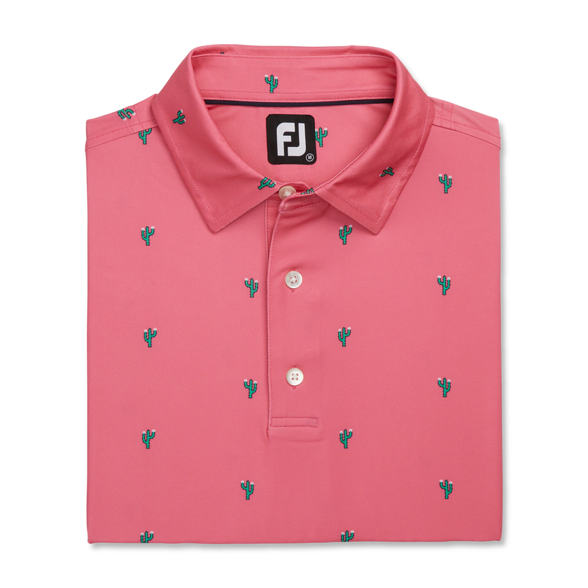 2023 FJ Mens Cactus Prnt Lisle Polo