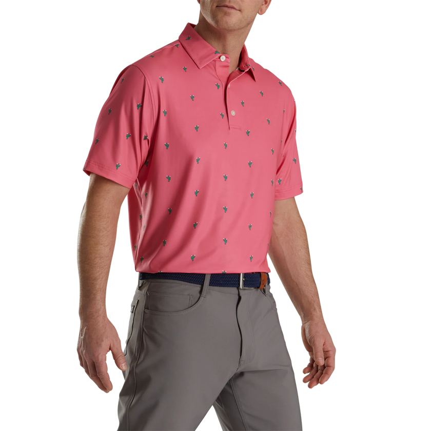 2023 FJ Mens Cactus Prnt Lisle Polo