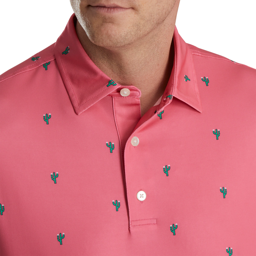 2023 FJ Mens Cactus Prnt Lisle Polo